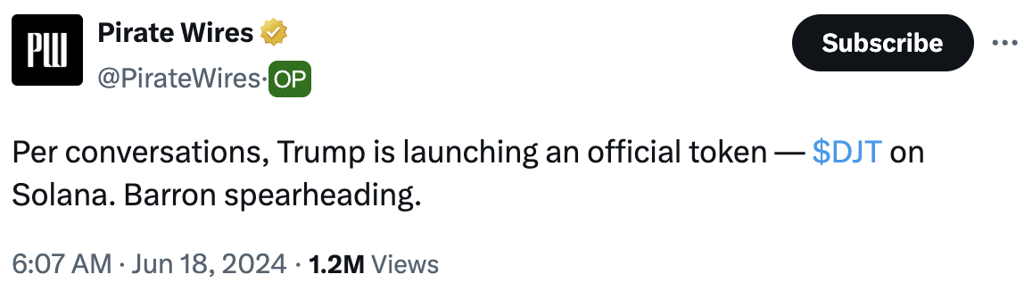 市值一度超过TRUMP,DJT到底是不是特朗普发的?缩略图 市值一度超过TRUMP,DJT到底是不是特朗普发的?缩略图